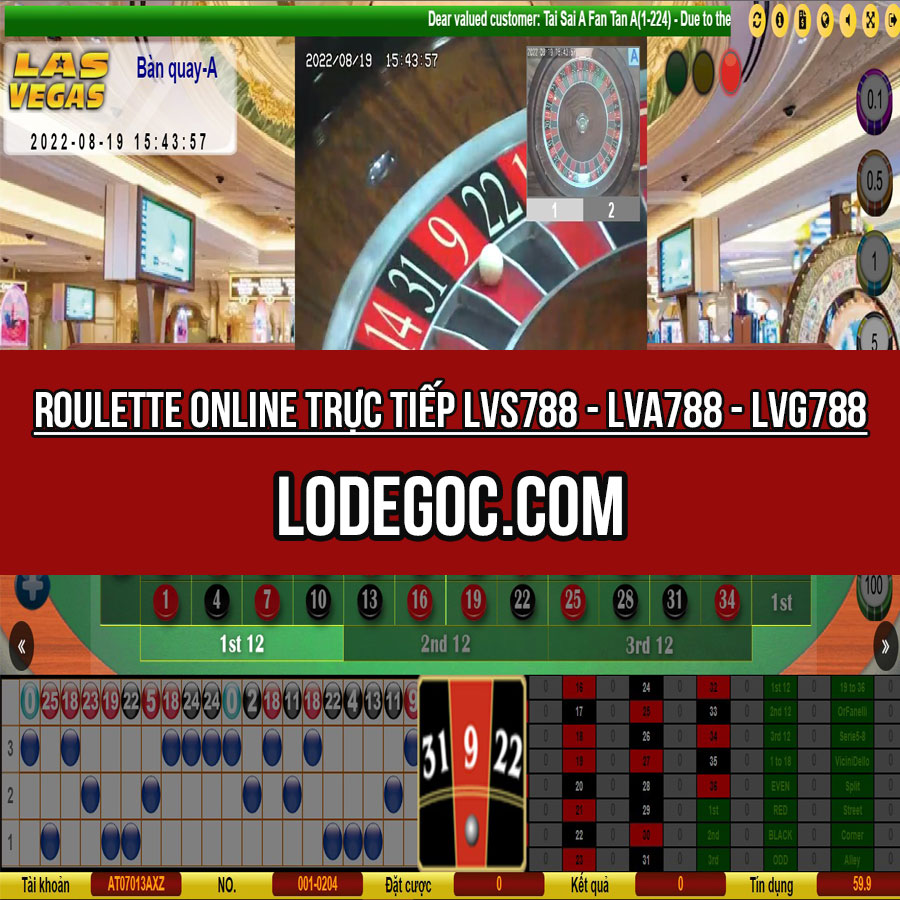Bàn quay – Roulette online LVS788 (LVA788, LVG788)